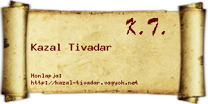 Kazal Tivadar névjegykártya